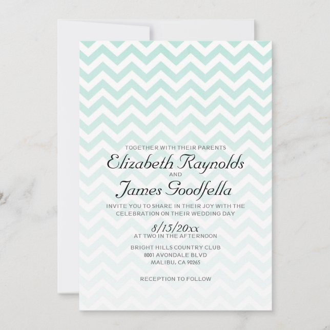 Convites modernos do casamento de Chevron (Frente)