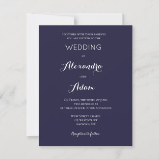 Convites modernos do casamento dos azuis marinhos