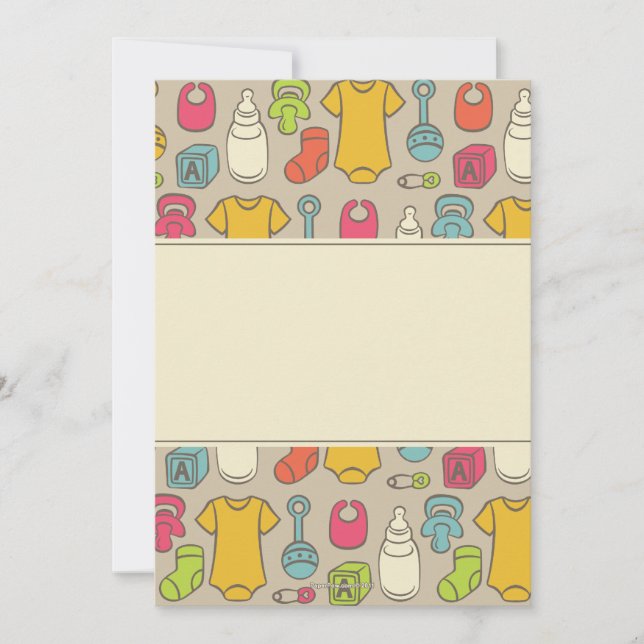 Convites modernos do chá de fraldas da engrenagem (Frente)