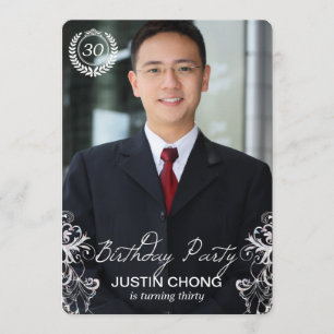 Convites modernos elegantes do aniversário da fot