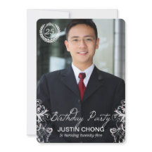Convites modernos elegantes do aniversário da foto