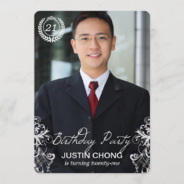Convites modernos elegantes do aniversário da foto