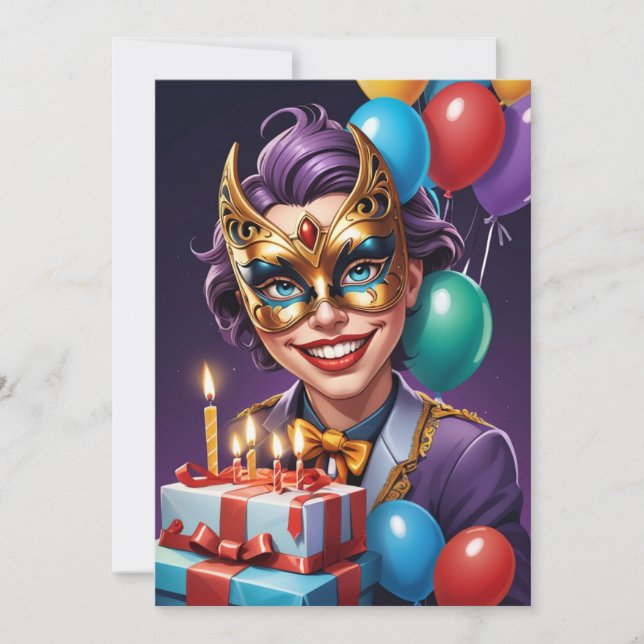 convites modernos mascarada doce 16 (Frente)