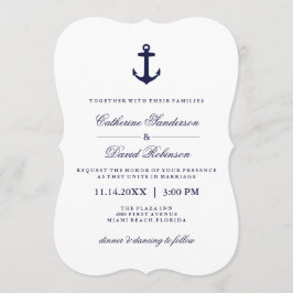 Convites Náuticos de Casamento com faixas de Marin