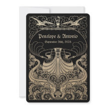 Convites náuticos do casamento da folha Dourado do