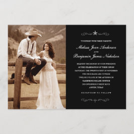 Convites ocidentais da foto do casamento