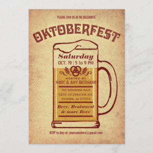 Convites Oktoberfest - Rustic v.1