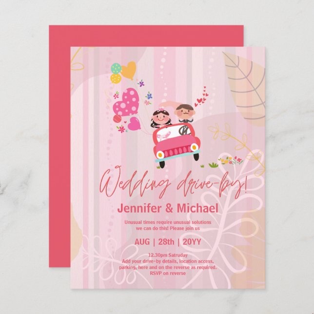 Convites Orçamentários De Casamento Bastante (Frente/Verso)