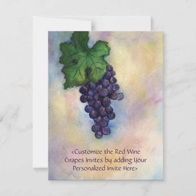 Convites ou Convites Personalizados de Uvas de Vin (Frente)