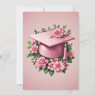 convites para a graduação em rosa das flores moder