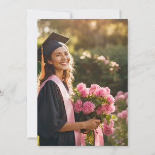 convites para a graduação em rosa das flores moder