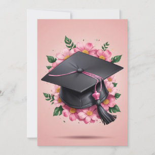convites para a graduação em rosa das flores moder