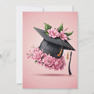convites para a graduação em rosa das flores moder