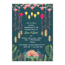Convites para a Noite de Sangeet do Casamento Indi