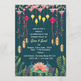 Convites para a Noite de Sangeet do Casamento Indi