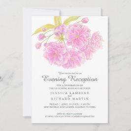 Convites para a recepção da primavera à noite cor-