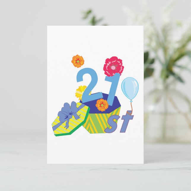 Convites para aniversário de 21 anos Floral (Criador carregado)