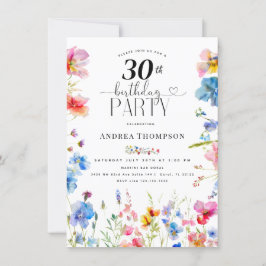 Convites para aniversário de 30 anos de flor selva