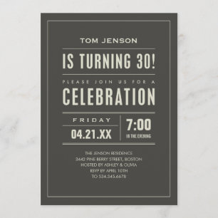 Convites para aniversário de 30 anos de grandes t