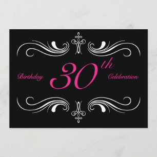 Convites para aniversário de 30 anos de Preto For