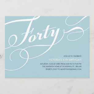 Convites para aniversário de 40 anos de Elegante