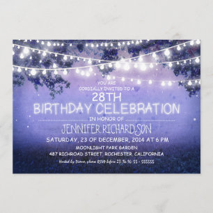 convites para aniversários à noite e ao jardim