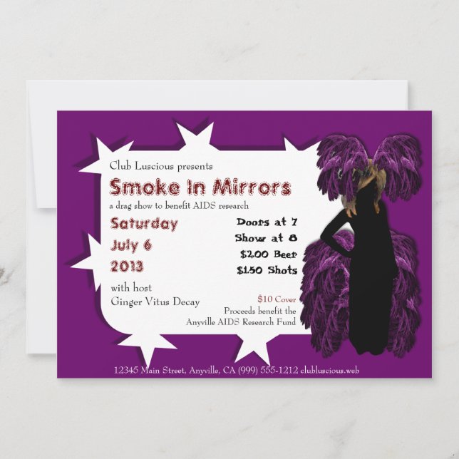 Convites para Apresentação de Arrastar Personaliza (Frente)