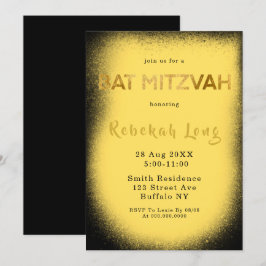 Convites para Bat Mitzvah Fumante Preto e Amarelo