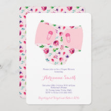 Convites para bebê chuveiro, Fralda e Chá