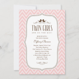 Convites para Bebê de Garota Gêmea