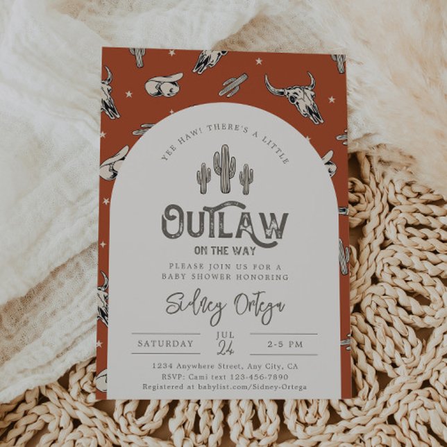 Convites para Bebê Ocidental Selvagem | Bebê cowbo (Criador carregado)
