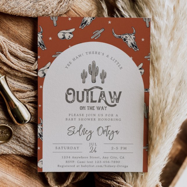 Convites para Bebê Ocidental Selvagem | Bebê cowbo (Criador carregado)