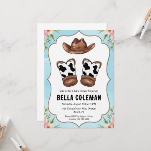 convites para bebês de cowboy ocidental