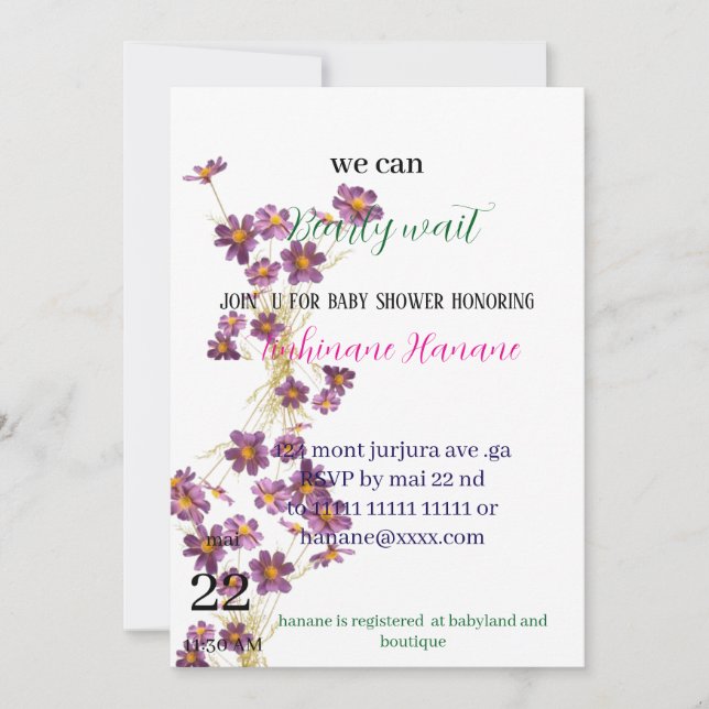 convites para bebês de ursinho teddy (Frente)