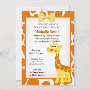 Convites para Bebês Giraffe