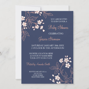 Convites para Bebês Personalizados Florais De Cor