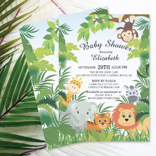 Convites para Bebês Safari Selva