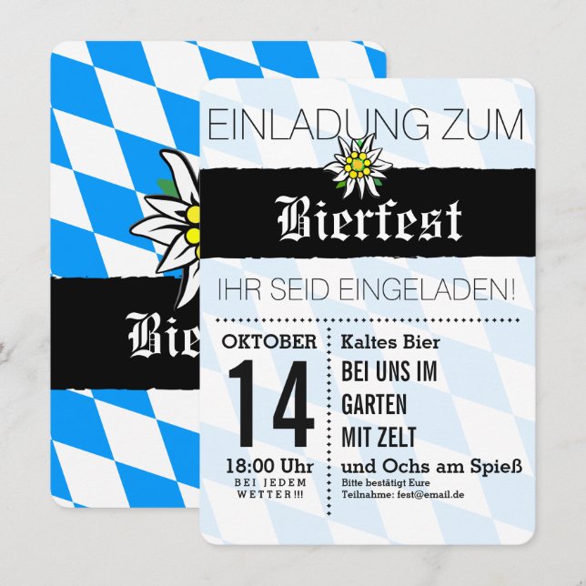 Convites para Bierfest (Frente/Verso)