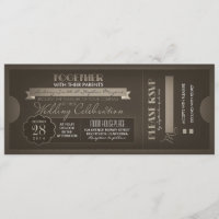 convites para bilhetes de casamento vintage
