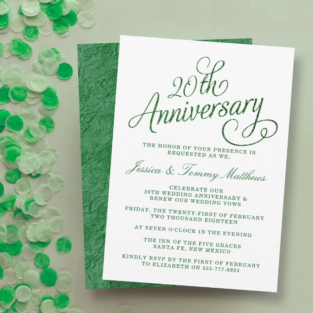 Convites para Bodas de Esmeralda de 20 Anos (Criador carregado)