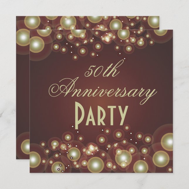 Convites para Bodas de Ouro (50 anos de casamento) (Frente/Verso)