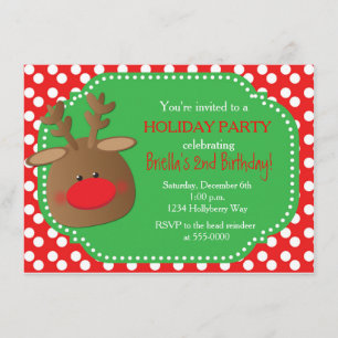 Convites para Bolinhas de Reindeers de Natal