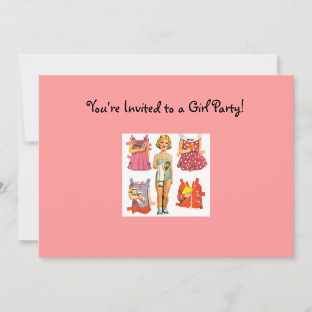 Convites para Bonecas de Papel Vintage (Frente)