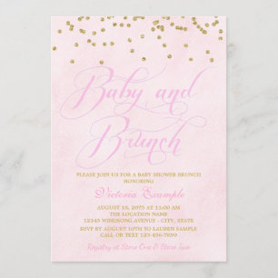 Convites para Brunch de Chá de Bebê Menina