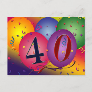 convites para cartão postal de aniversário de 40 a