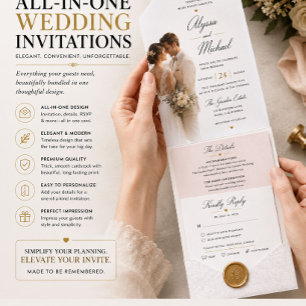 Convites para Casamento All-in-One RSVP. Logo. S