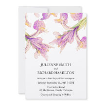 Convites para Casamento Botânico Moderno Roxo