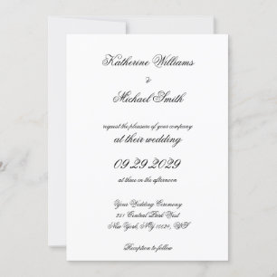 Convites para Casamento Brancos Tradicionais Elega
