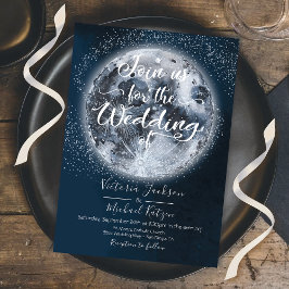 Convites para Casamento Celestial de Lua Cheia e E