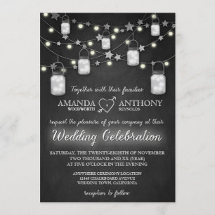Convites para Casamento Chalkboard Firefly Mason J